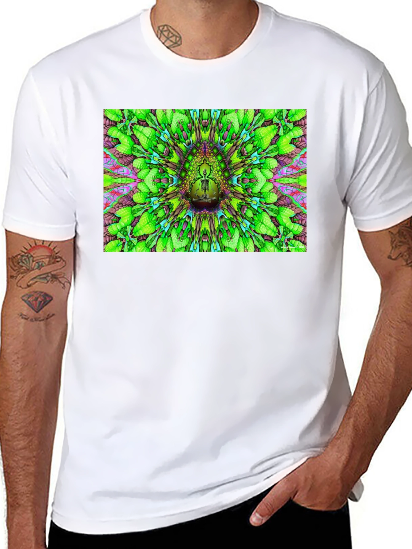 Psychedelic Green Pattern T-Shirt