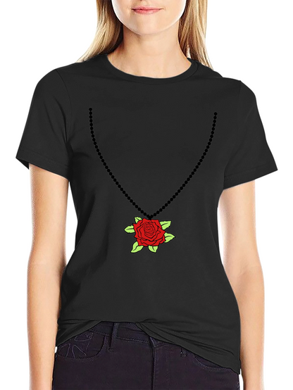 Rose Pendant T-Shirt - Stylish Graphic Tee