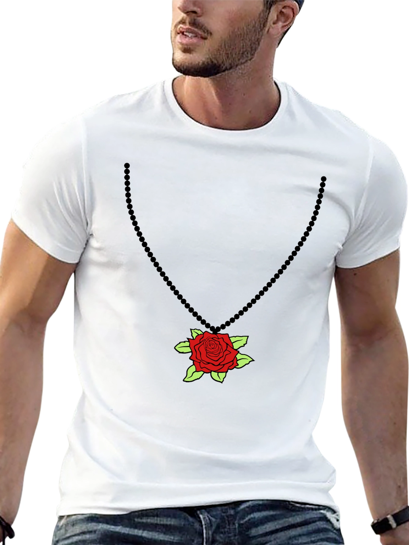 Rose Pendant T-Shirt - Stylish Graphic Tee
