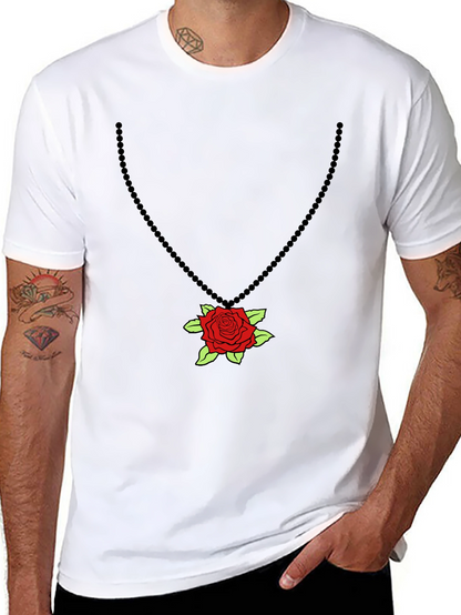 Rose Pendant T-Shirt - Stylish Graphic Tee