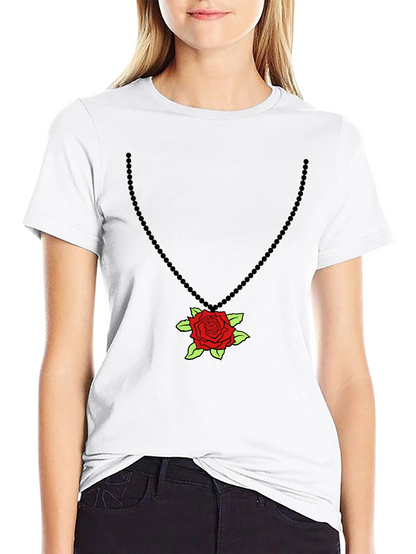 Rose Pendant T-Shirt - Stylish Graphic Tee