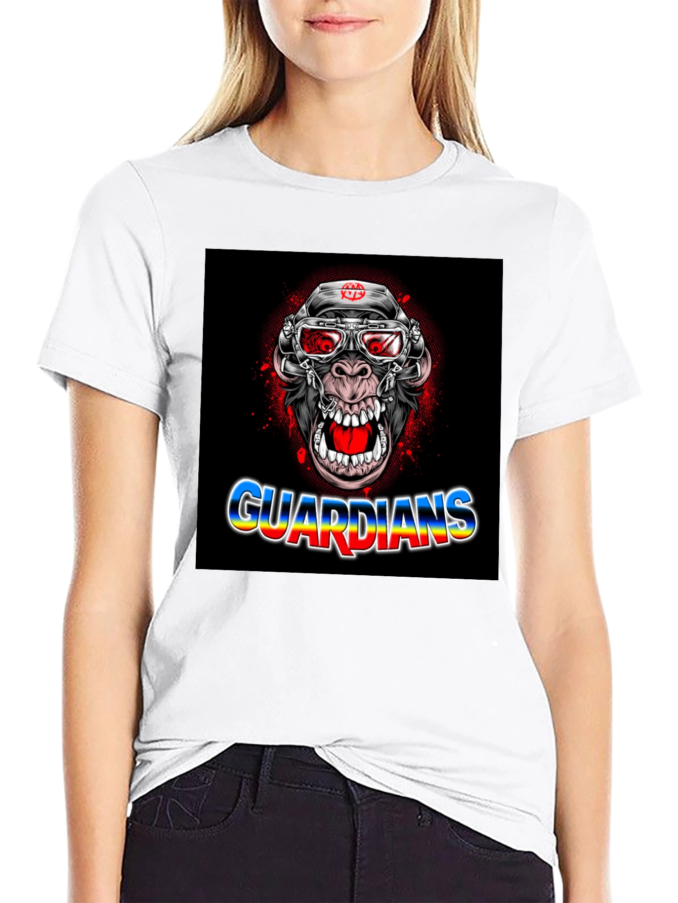 Guardians Ape Graphic Black T-Shirt
