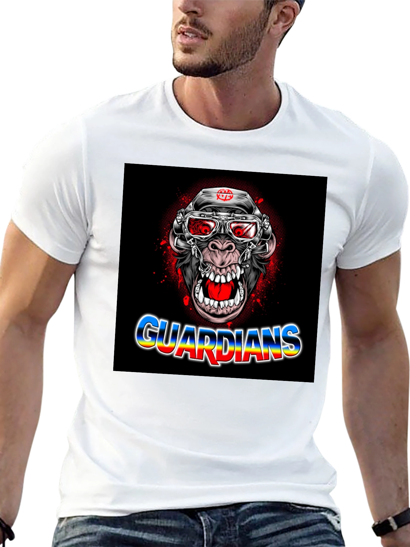 Guardians Ape Graphic Black T-Shirt