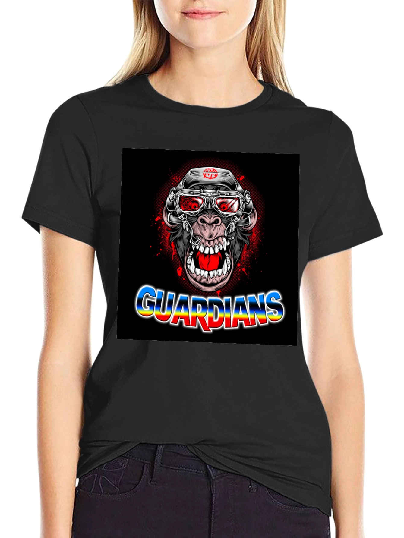 Guardians Ape Graphic Black T-Shirt
