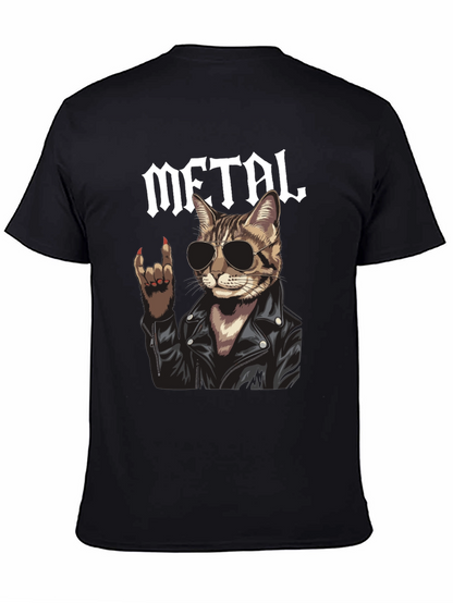 Metal Cat Graphic T-Shirt - Rocker Style