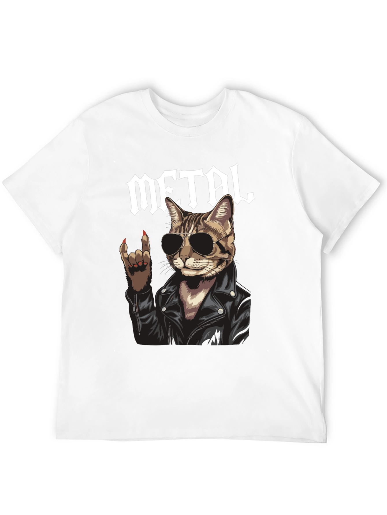 Metal Cat Graphic T-Shirt - Rocker Style