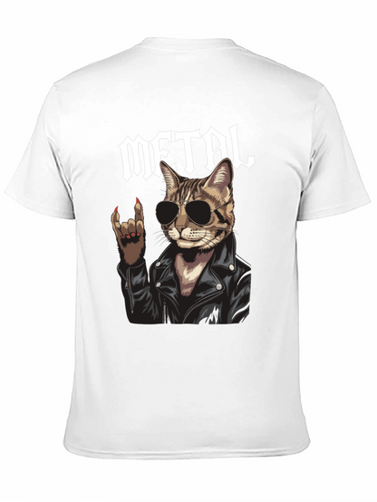 Metal Cat Graphic T-Shirt - Rocker Style