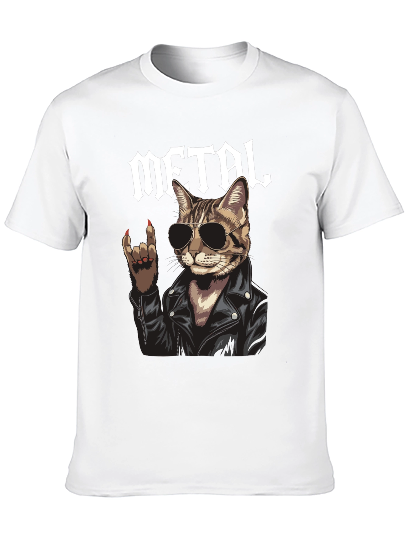 Metal Cat Graphic T-Shirt - Rocker Style