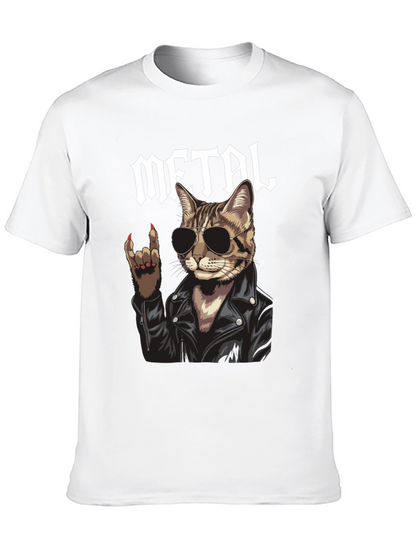 Metal Cat Graphic T-Shirt - Rocker Style