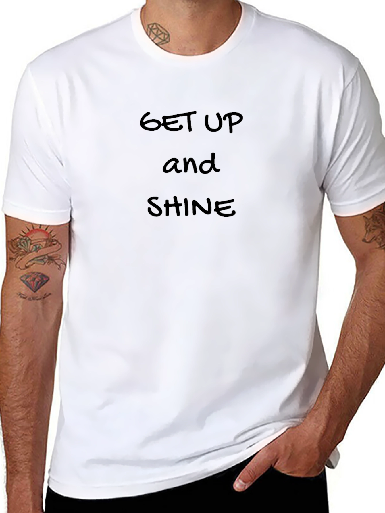 Get Up and Shine Black Graphic T-Shirt