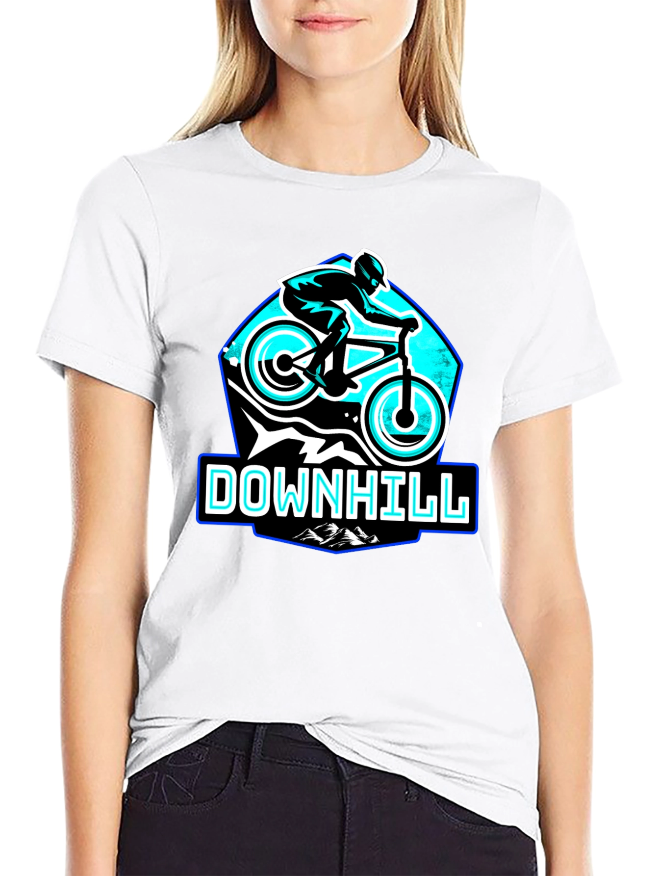 Downhill Mountain Biking T-Shirt - Black