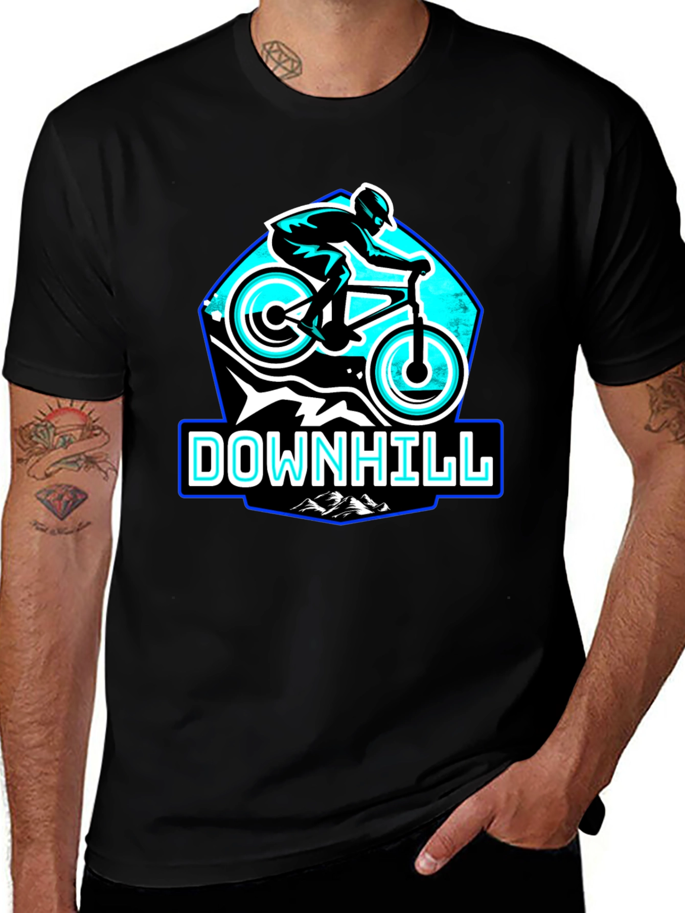 Downhill Mountain Biking T-Shirt - Black