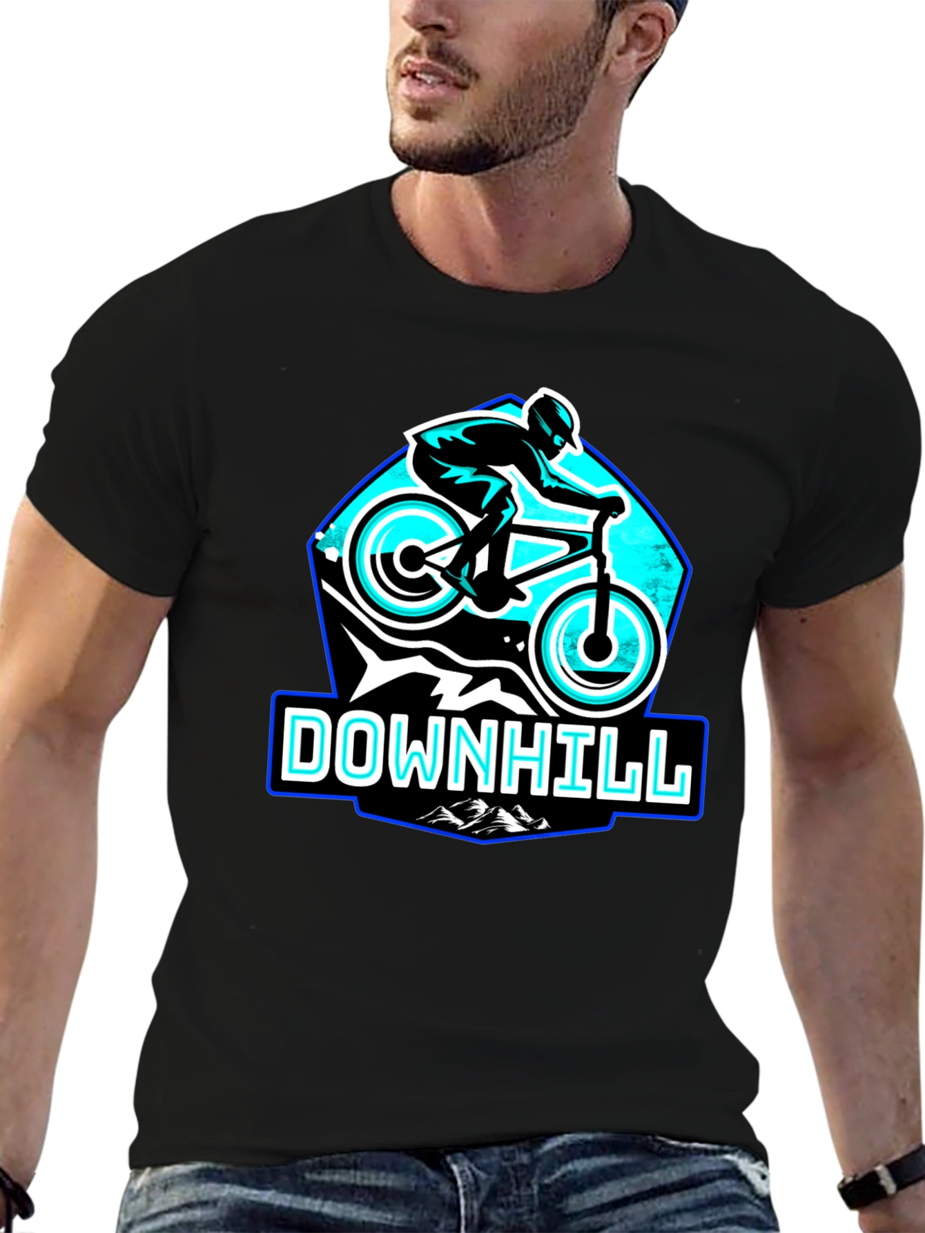 Downhill Mountain Biking T-Shirt - Black