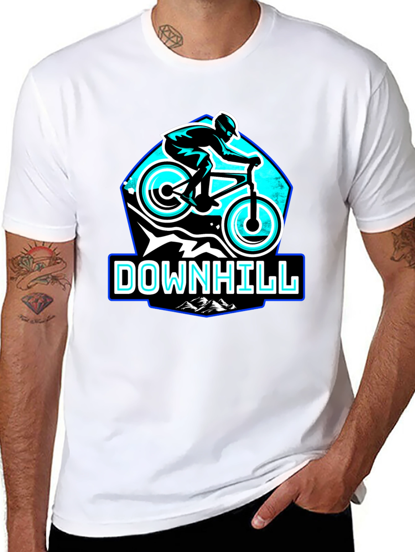 Downhill Mountain Biking T-Shirt - Black