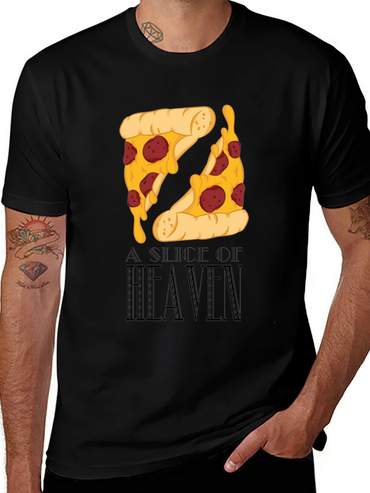 Pizza Slice of Heaven Black Graphic T-Shirt