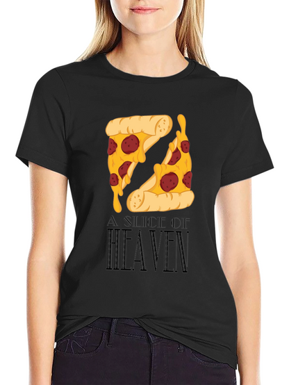 Pizza Slice of Heaven Black Graphic T-Shirt