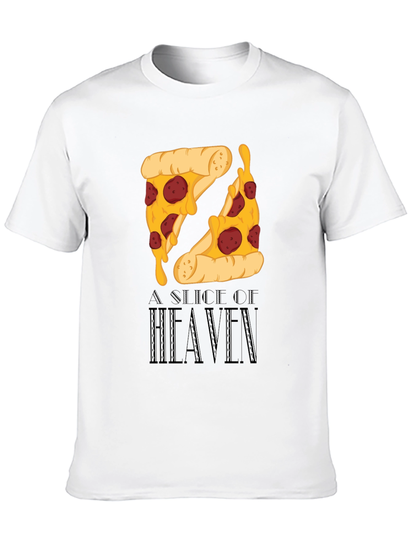 Pizza Slice of Heaven Black Graphic T-Shirt