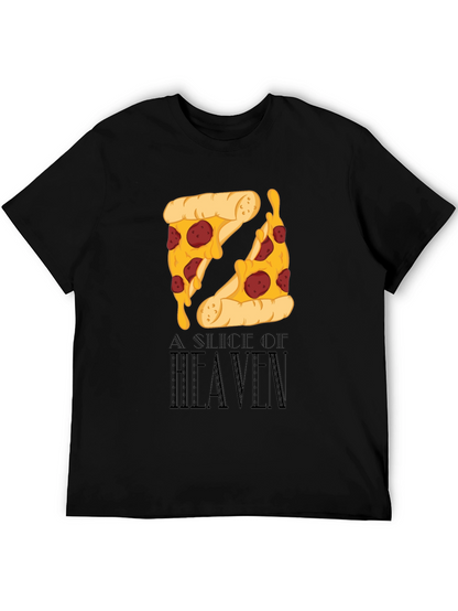 Pizza Slice of Heaven Black Graphic T-Shirt