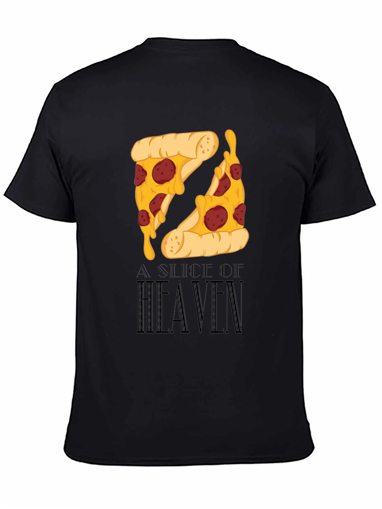 Pizza Slice of Heaven Black Graphic T-Shirt