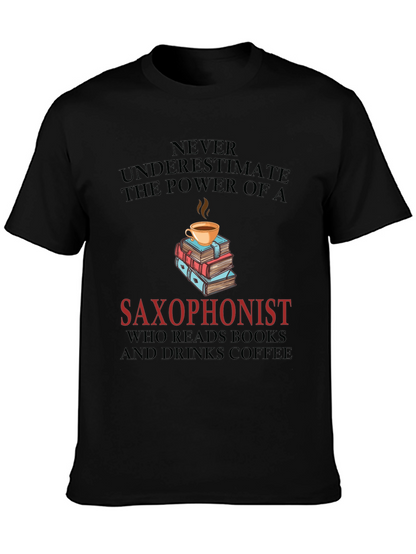 Saxophonist Coffee & Books Graphic Tee