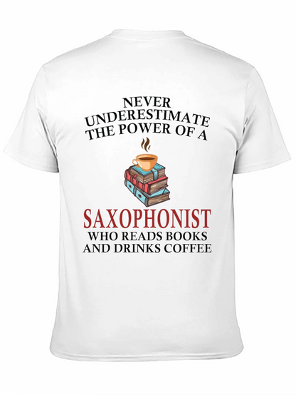 Saxophonist Coffee & Books Graphic Tee