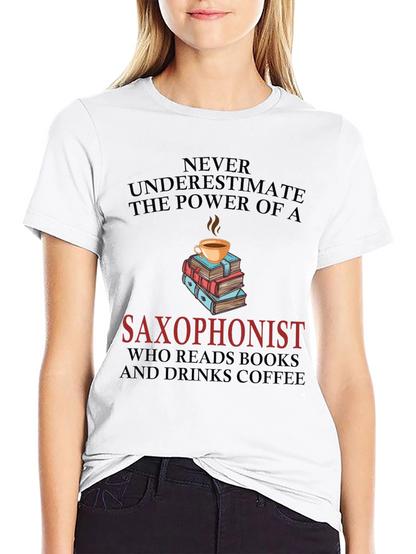 Saxophonist Coffee & Books Graphic Tee