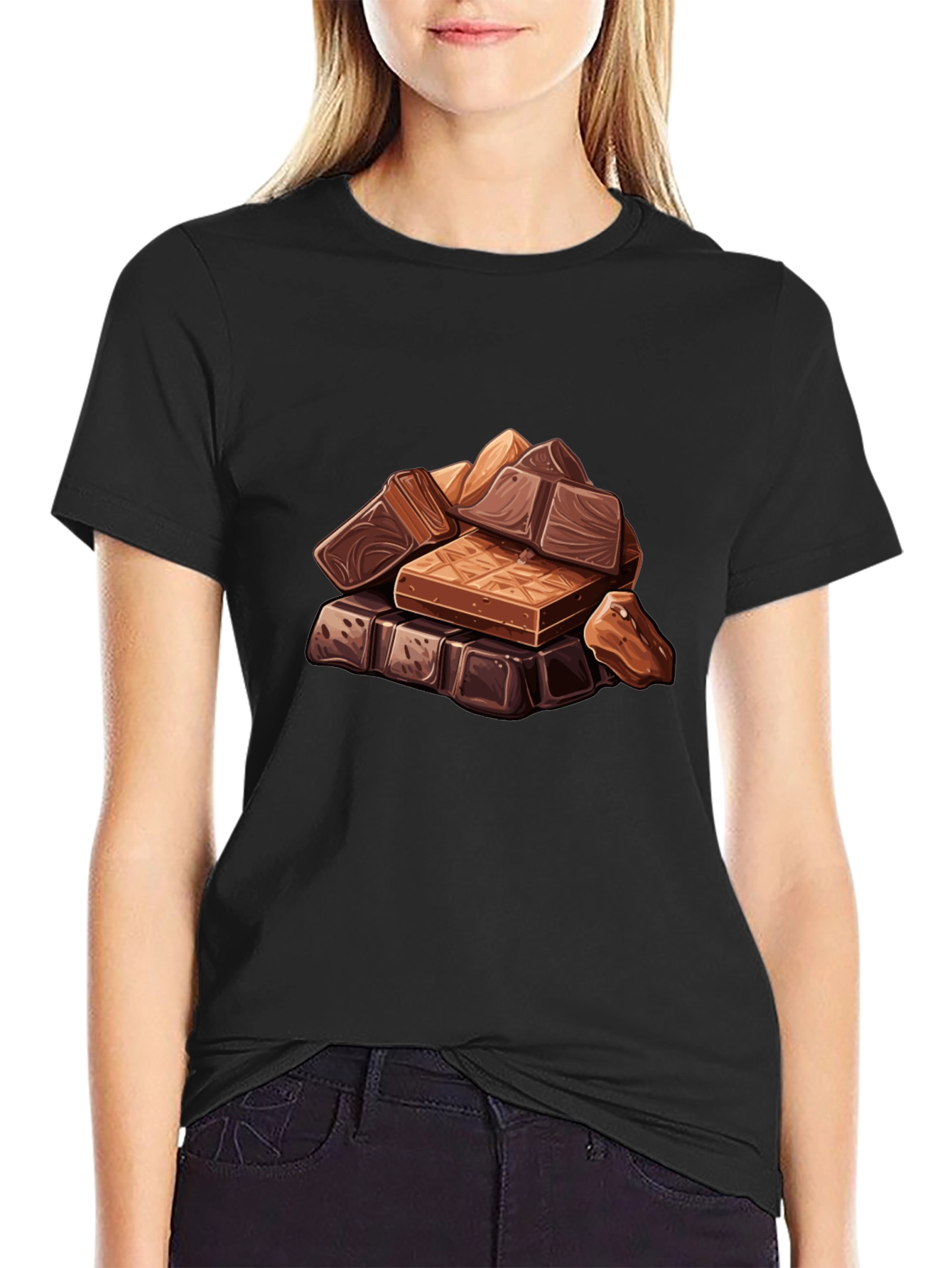 Chocolate Bar Stack Graphic Tee - Black
