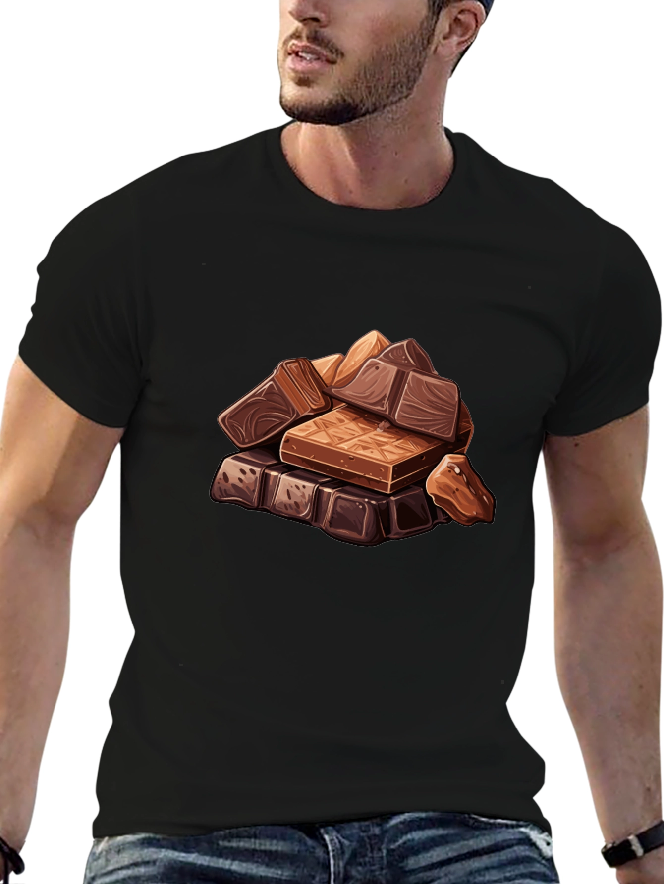 Chocolate Bar Stack Graphic Tee - Black