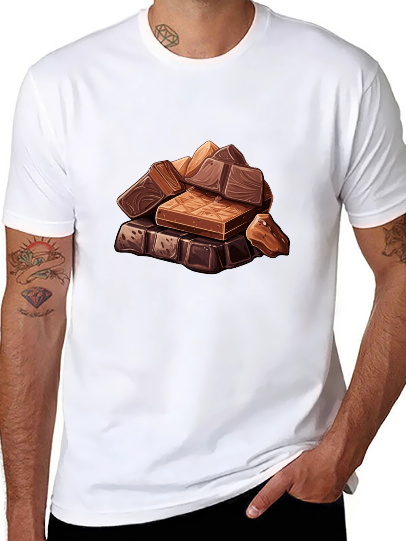 Chocolate Bar Stack Graphic Tee - Black