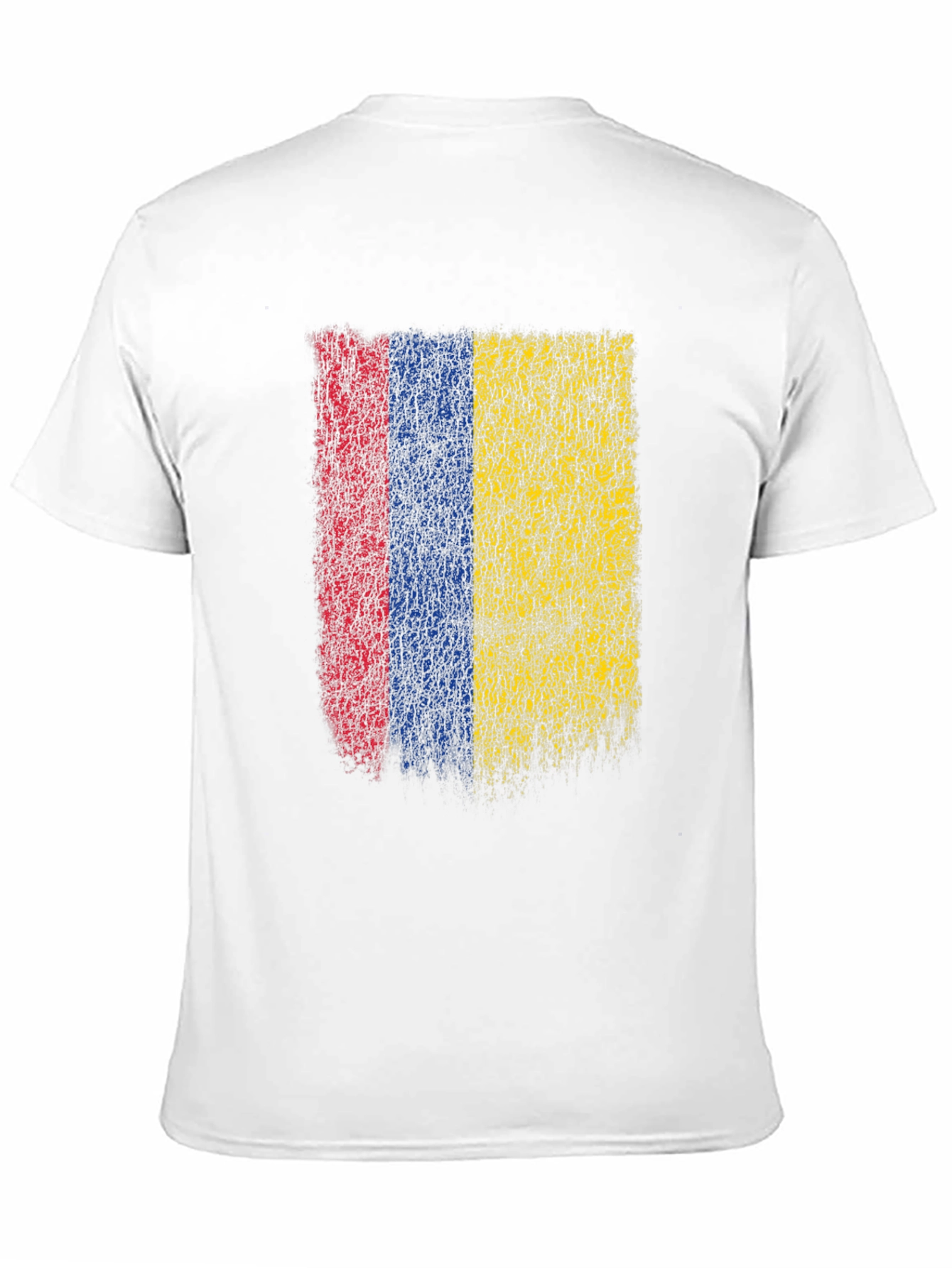 Colombia Flag Grunge Graphic T-Shirt - Black Cotton Tee