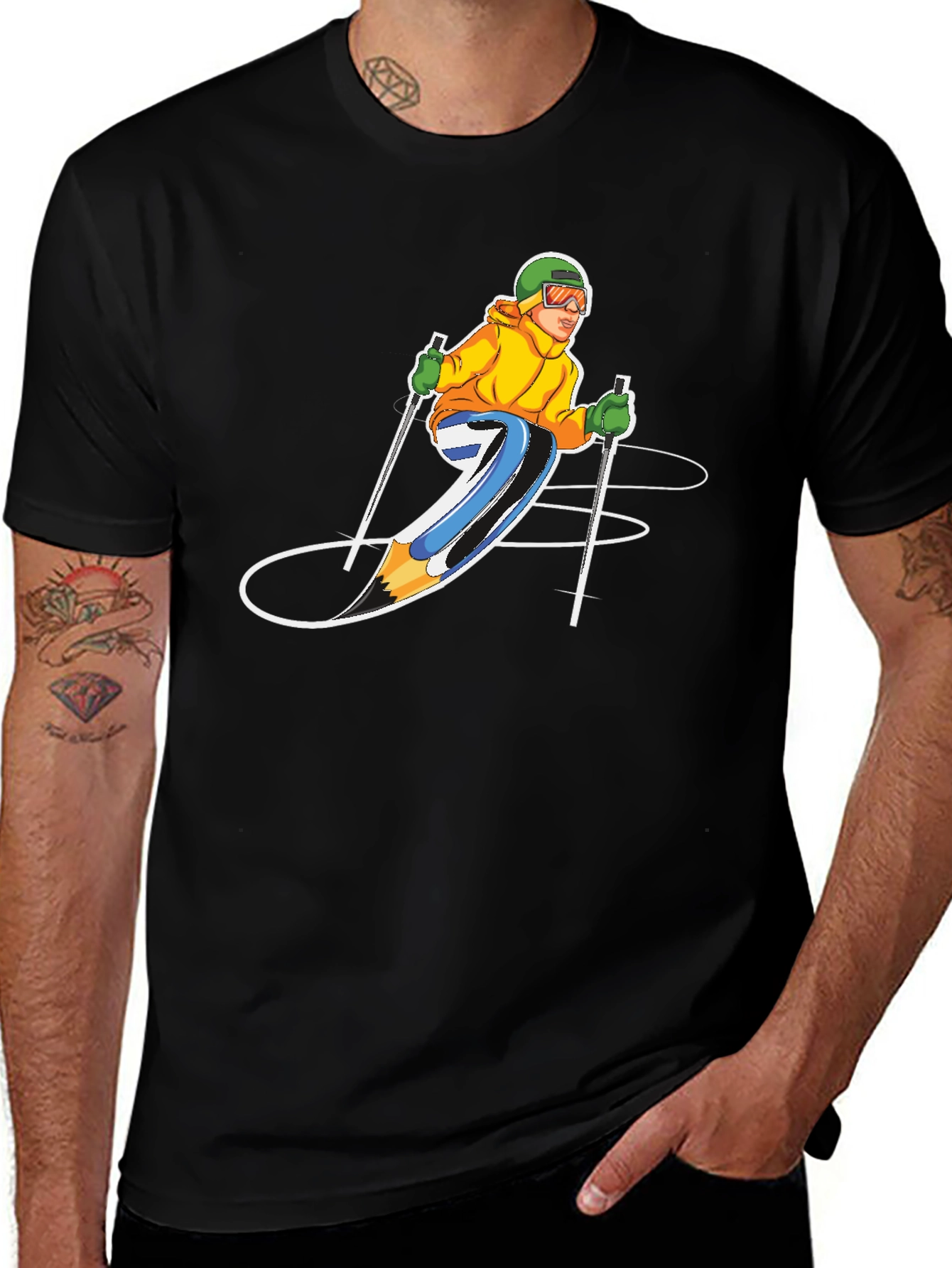 Skier Graphic T-Shirt - Sporty Style!