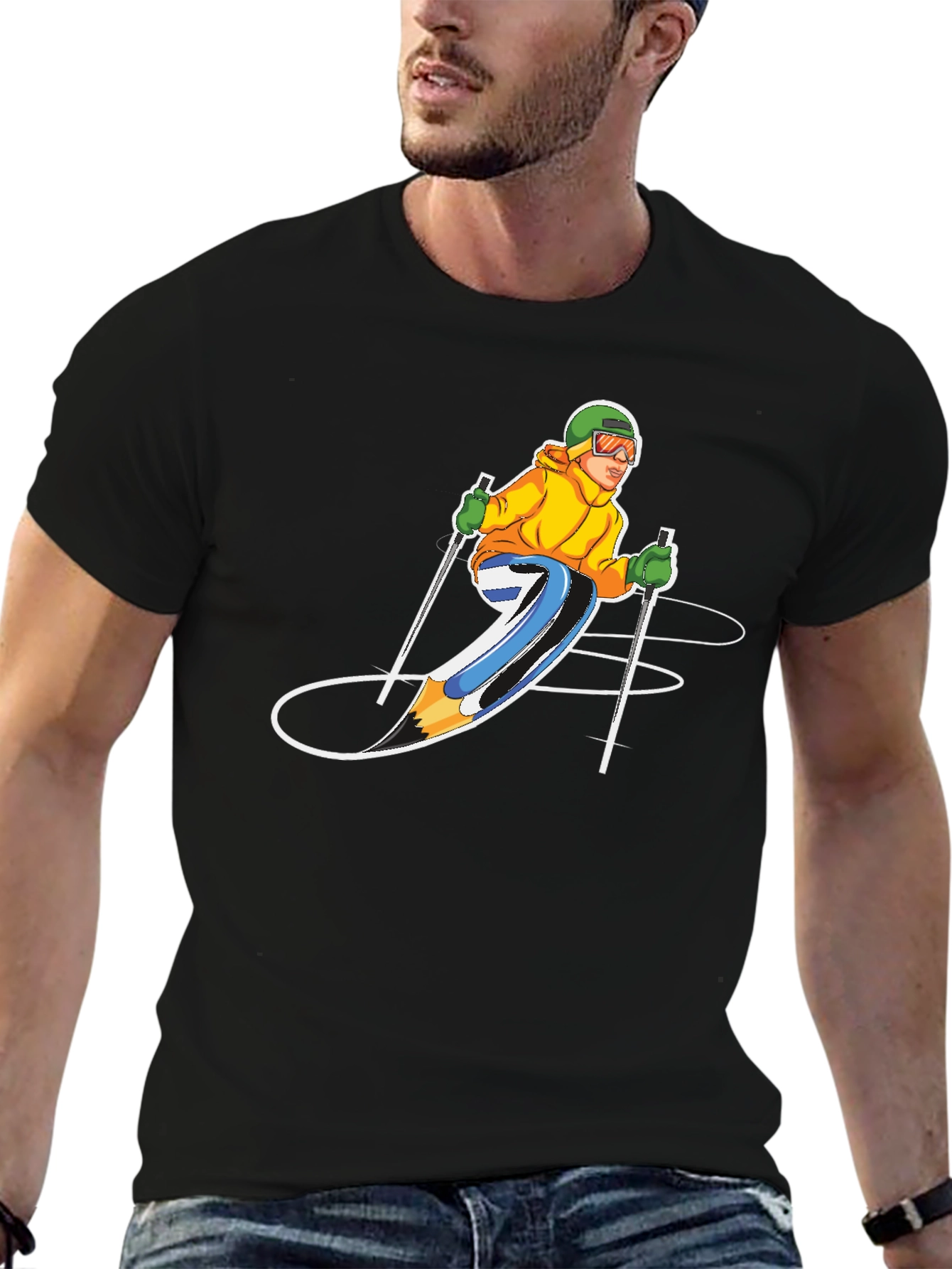 Skier Graphic T-Shirt - Sporty Style!