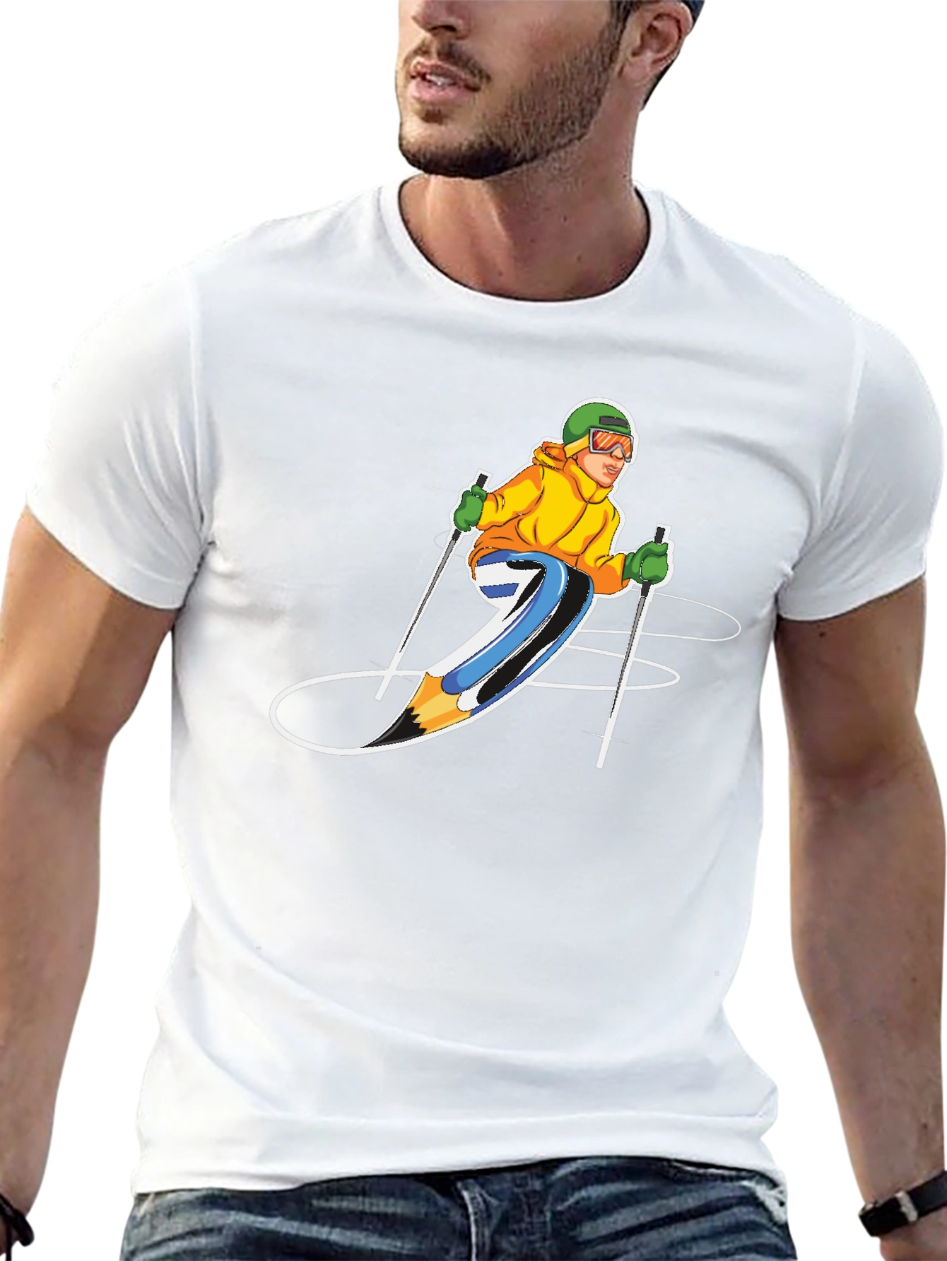 Skier Graphic T-Shirt - Sporty Style!