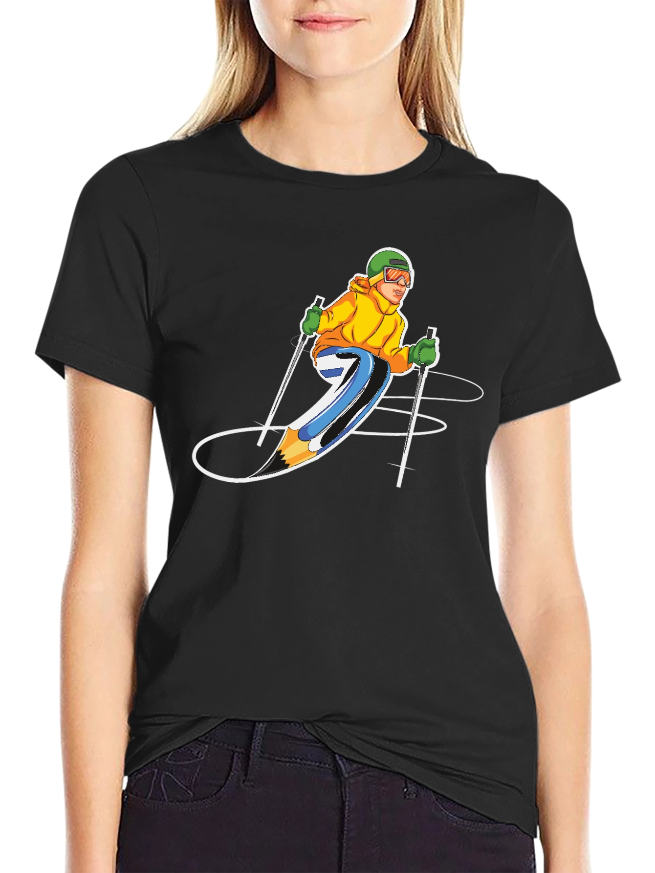 Skier Graphic T-Shirt - Sporty Style!