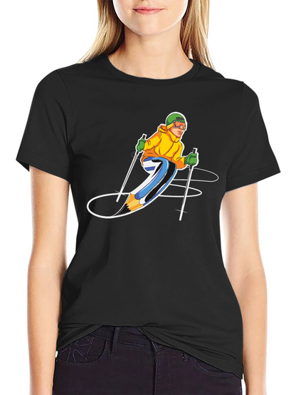 Skier Graphic T-Shirt - Sporty Style!