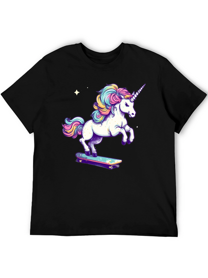 Unicorn Skateboard T-Shirt - Black