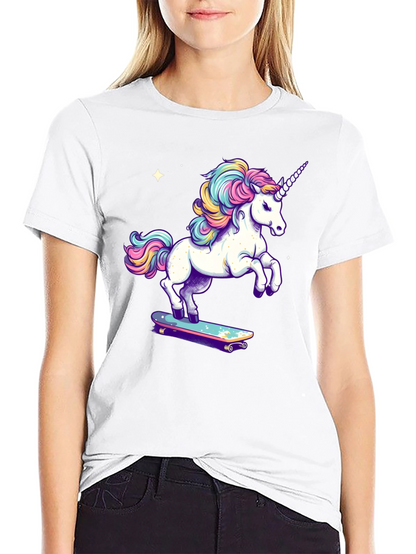 Unicorn Skateboard T-Shirt - Black