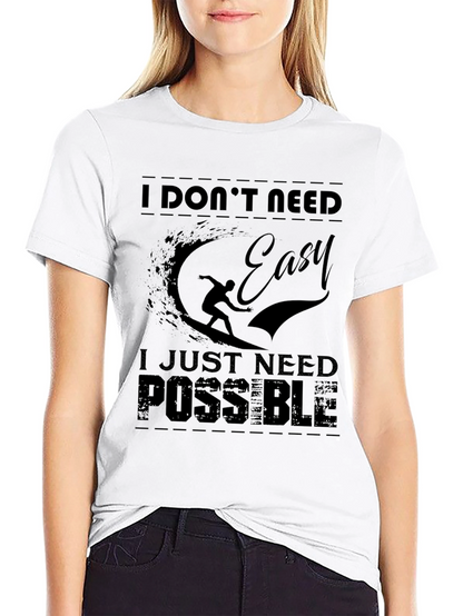 I Dont Need Easy Mens Black Graphic Tee
