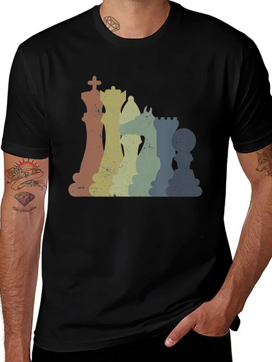 Retro Chess Piece T-Shirt - Vintage Style Design