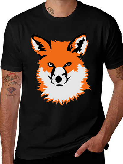 Fox Graphic Black T-Shirt - Unique Animal Tee