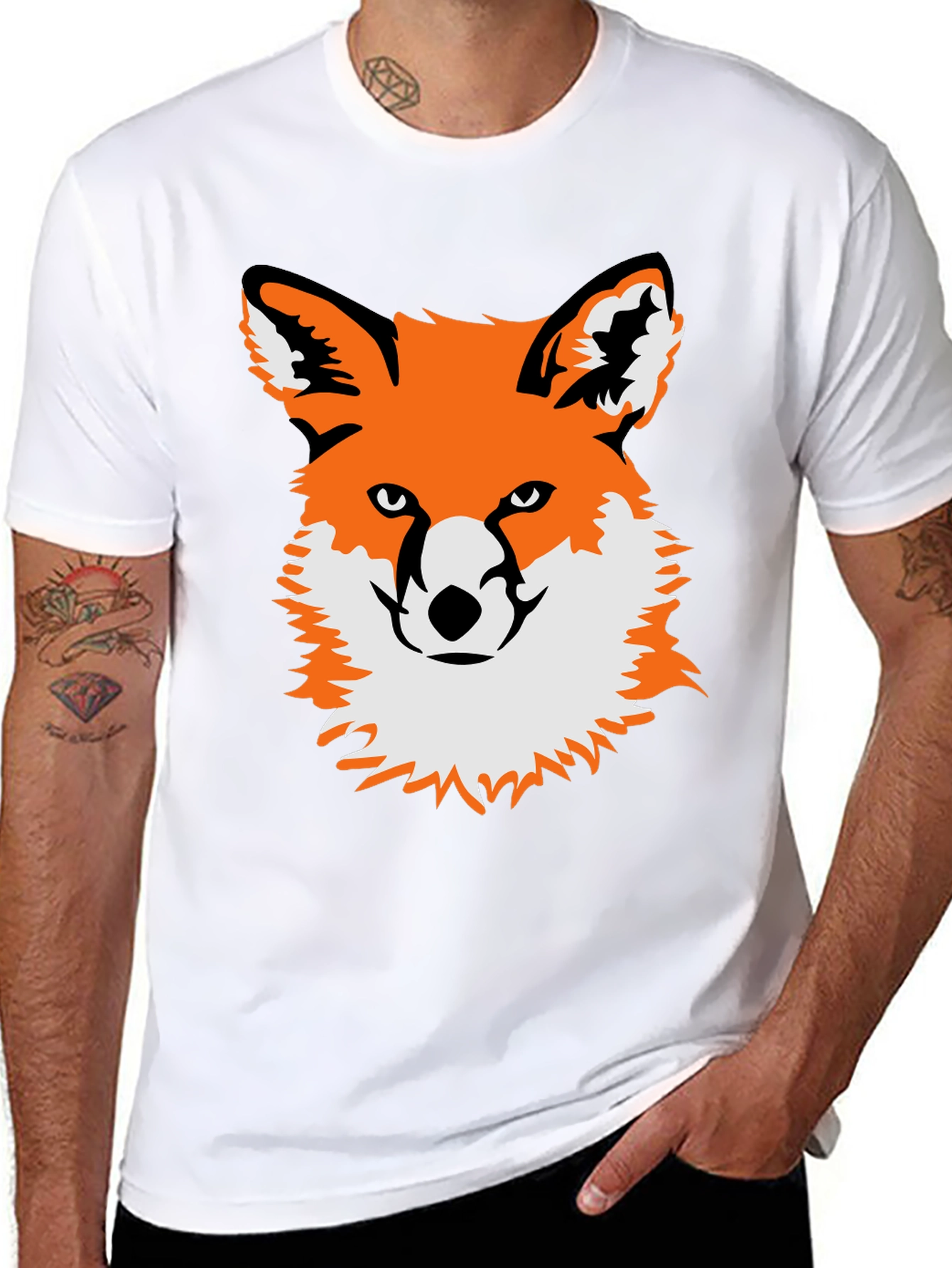Fox Graphic Black T-Shirt - Unique Animal Tee