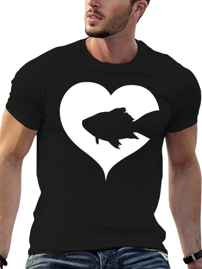 Heart Fish Graphic Tee - Love for Aquatics