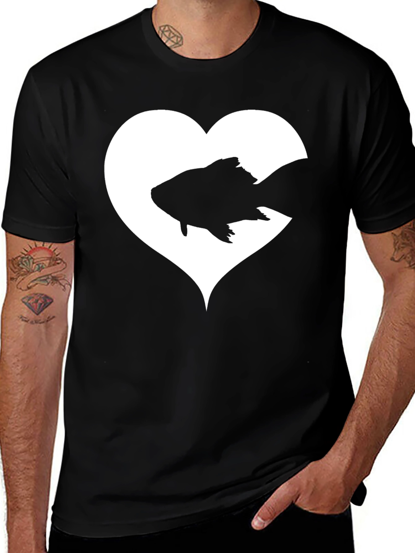 Heart Fish Graphic Tee - Love for Aquatics