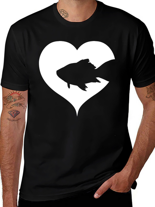 Heart Fish Graphic Tee - Love for Aquatics