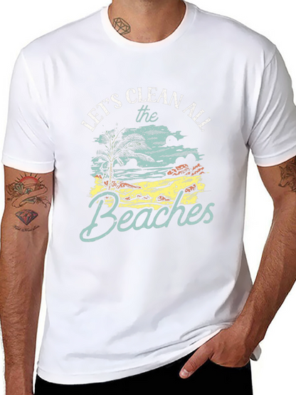 Lets Clean All The Beaches Black Graphic Tee