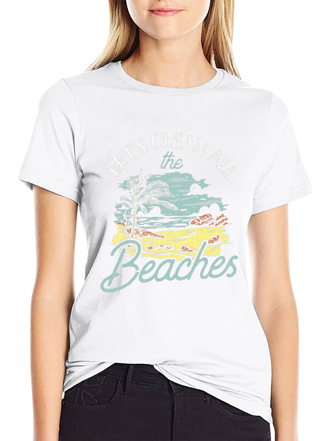 Lets Clean All The Beaches Black Graphic Tee