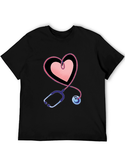 Heart Stethoscope Graphic Tee - Medical Love