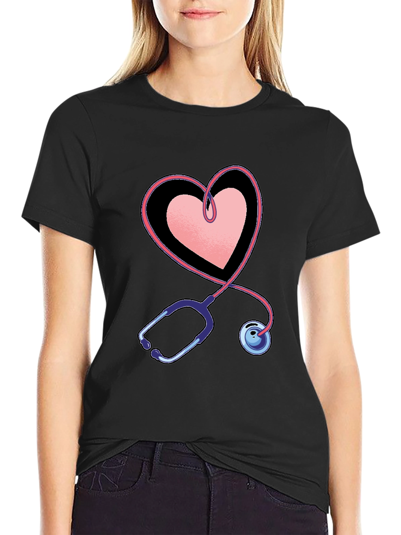 Heart Stethoscope Graphic Tee - Medical Love