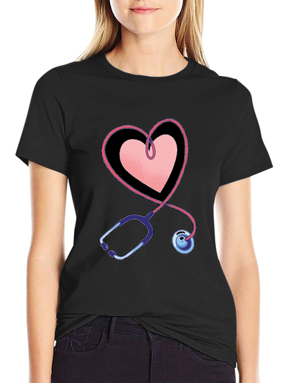Heart Stethoscope Graphic Tee - Medical Love