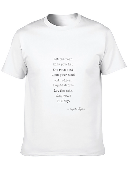 Black T-Shirt with Poetic Rain Quote
